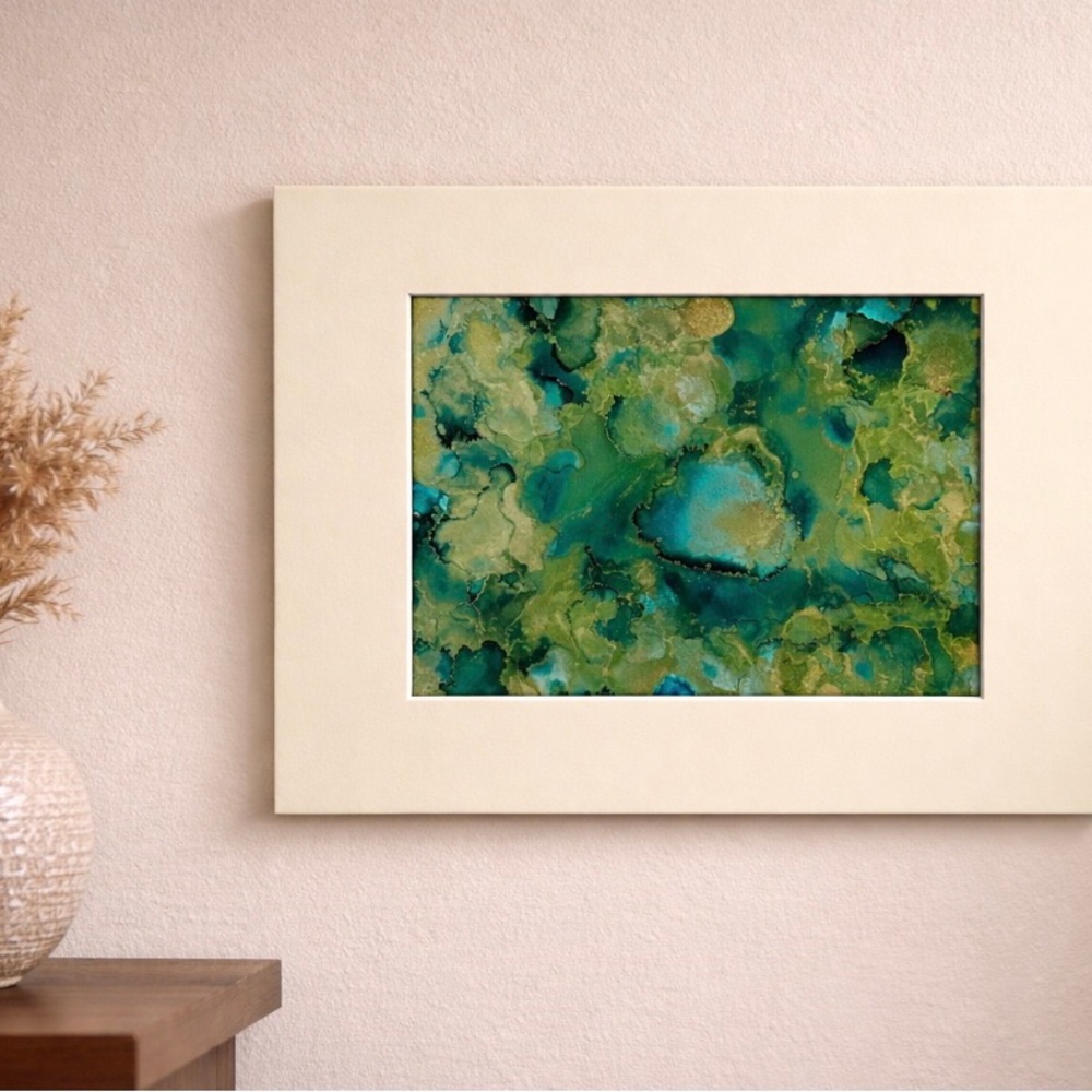 Handcrafted original abstract alcohol ink wall art painting - Picture 3 of 10